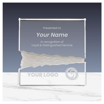 Square Crystal Awards in Fiber Hardboard Box