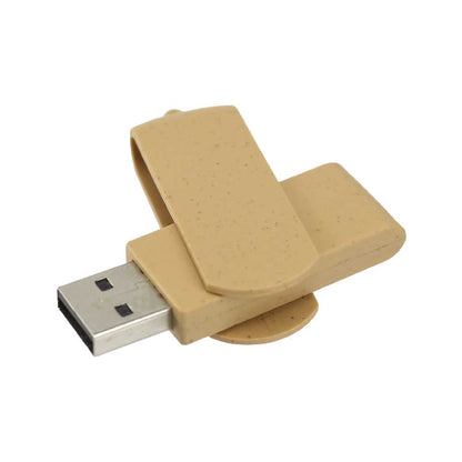 Wheat Straw Swivel USB Flash Drives, 4GB to 32GB