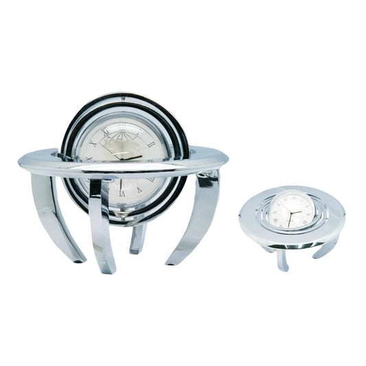 Rotating Clock with Chrome Frame