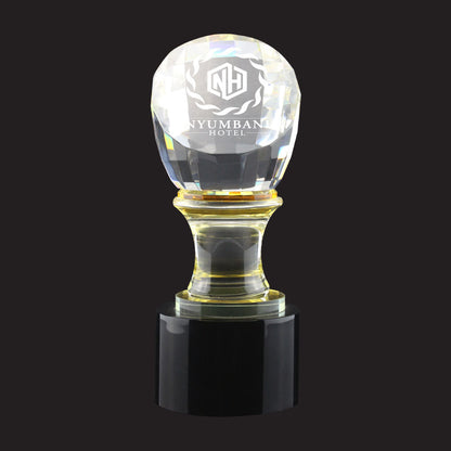 Crystal Glass Trophy in Wooden Box