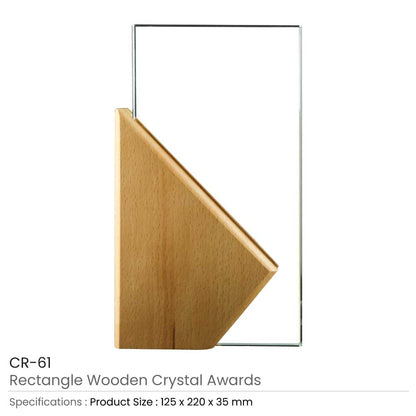 Rectangle Wooden Crystal Awards in Hardboard Box