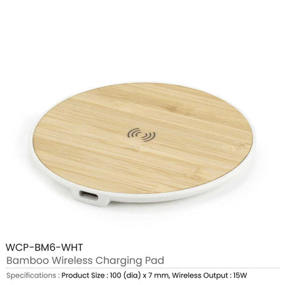 Bamboo Wireless Fast Charging Pads 15W Output
