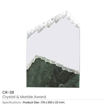 Mountain Shaped Crystal & Marble Awards in the Box