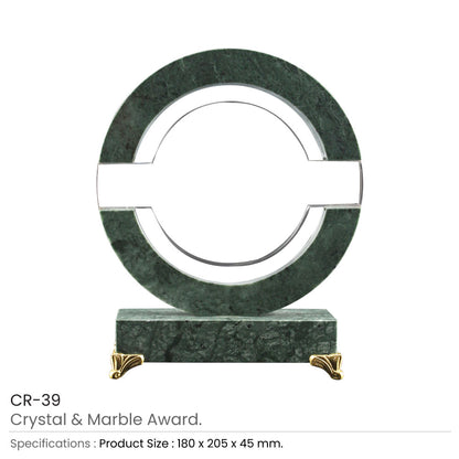 Round Crystal and Marble Awards in Hardboard Box