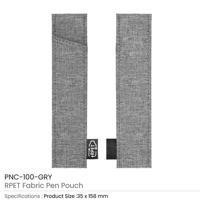 RPET Fabric Pen Pouches with Textured Design