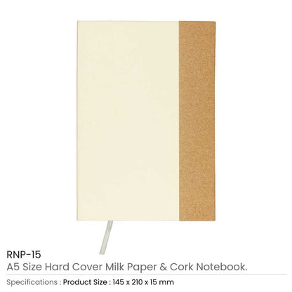 A5 Hard Cover Notebooks, 80 Sheets, 80gsm Milk Papers