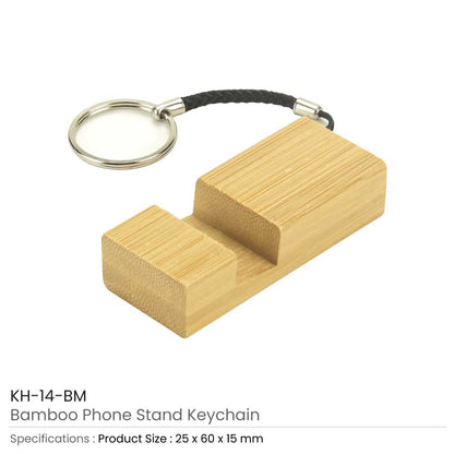 Bamboo Phone Stand with Round Key Holder