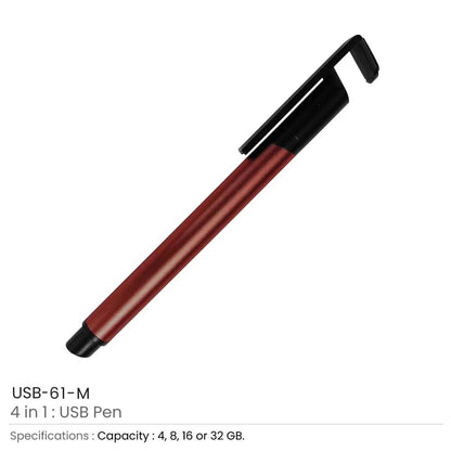 4 in 1 Multi-Functional Pen USB