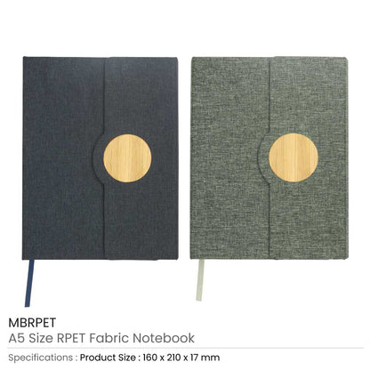 A5 RPET Notebooks with Bamboo & Magnetic Closure