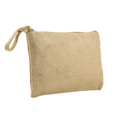 Natural Jute Zipper Pouch for Organizing Storage