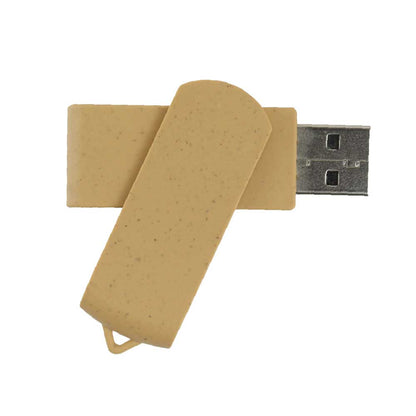 Wheat Straw Swivel USB Flash Drives, 4GB to 32GB