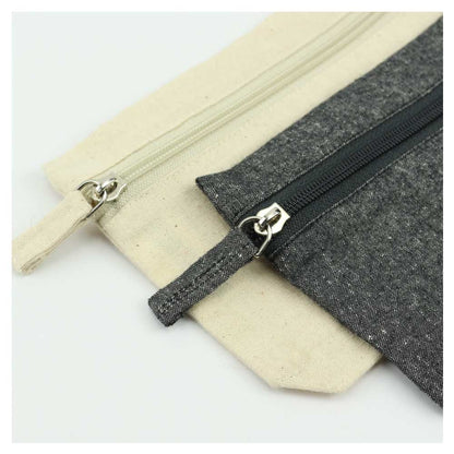 Natural Cotton Pouches with front Zipper Closure