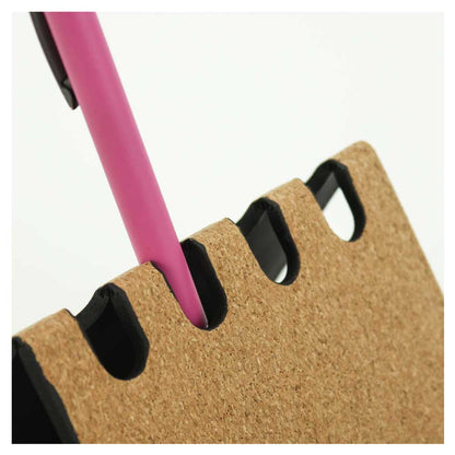 Foldable Cork+PU Mousepad with Mobile & Pen Holder