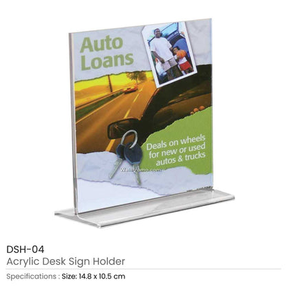Acrylic Desk Sign Holders in Transparent