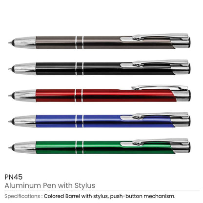 Aluminum Pens With Stylus