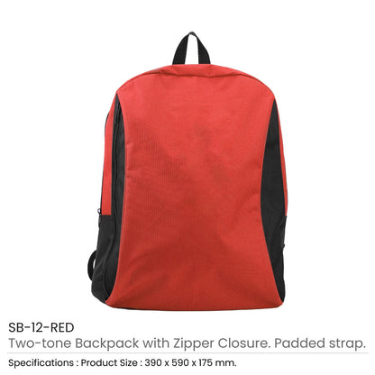 Two-Toned 600D Polyester Backpacks