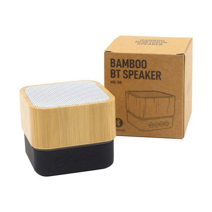 Cube Bamboo Bluetooth Speakers V5.0