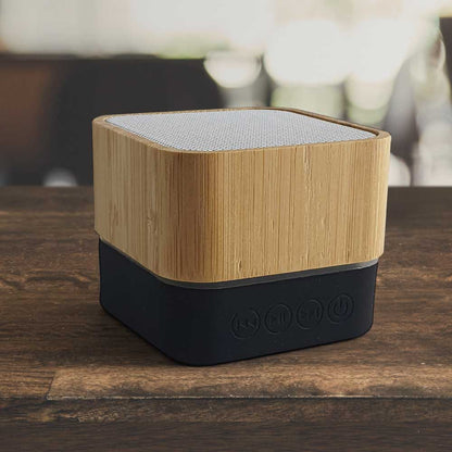 Cube Bamboo Bluetooth Speakers V5.0