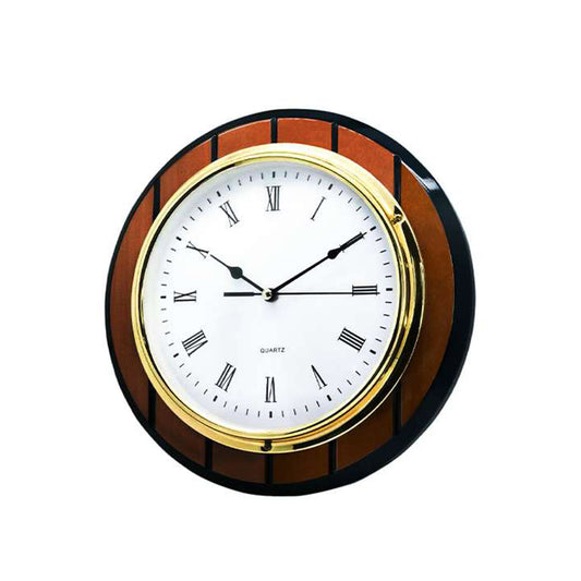 Heavy Wood Brass Wall Clock