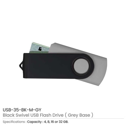 Black Swivel USB Flash Drives