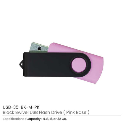 Black Swivel USB Flash Drives