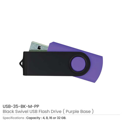 Black Swivel USB Flash Drives