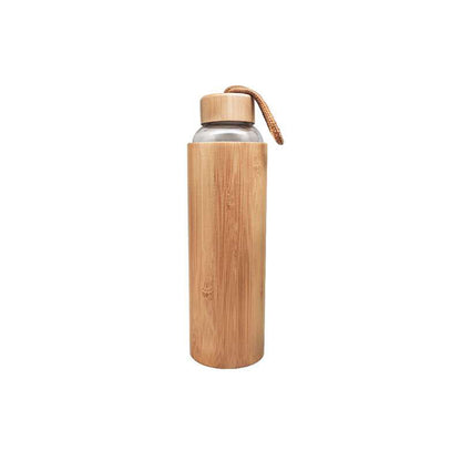 Bristem Eco-Friendly Borosilicate Glass Bottle with Bamboo Sleeve and Lid