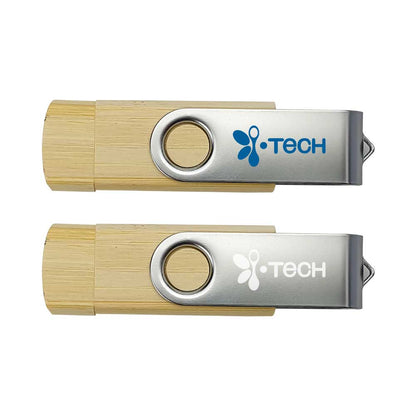 OTG Bamboo Swivel USB Flash Drives 32GB Type C
