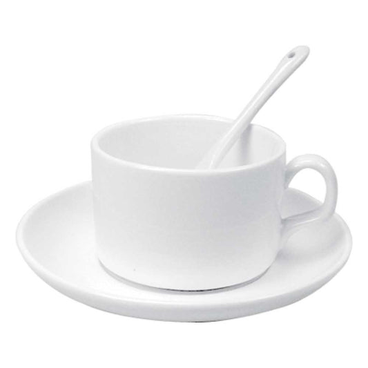 Ceramic Saucer Tea Cup with Spoon