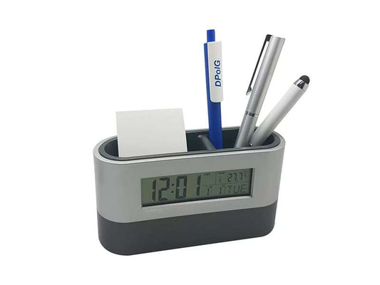 Desktop Digital Clock with Pen Holder