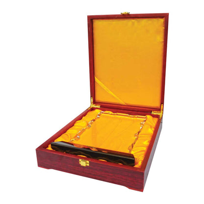 Crystal Award with Black Base in Wooden Box