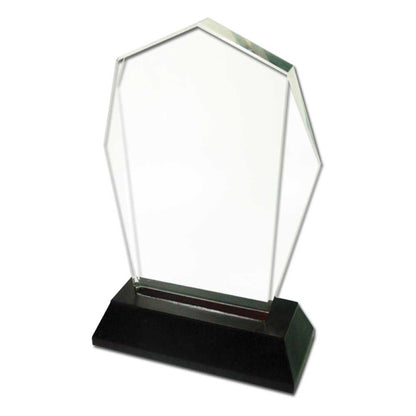 Crystal Award with Black Base in Wooden Box