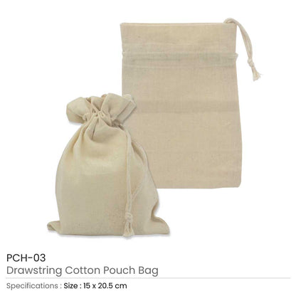 Drawstring Cotton Pouch Bags