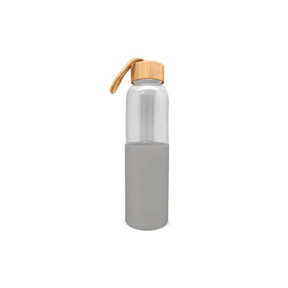 Cristem Glass Water Bottle with Bamboo Lid and Silicone Sleeve