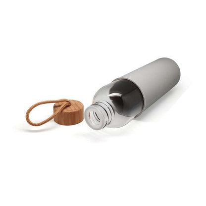 Cristem Glass Water Bottle with Bamboo Lid and Silicone Sleeve