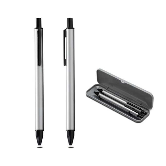 Set of Silver Ball Pen and Mechanical Pencil