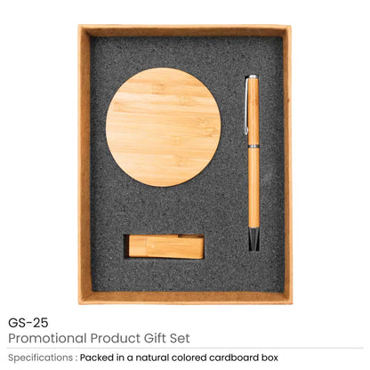 Bamboo Gift Sets in Black Cardboard Box