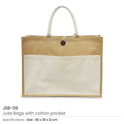 Jute bags with Cotton Pockets