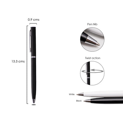 Thin Metal Pen with Chrome Ring