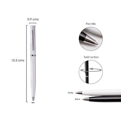 Thin Metal Pen with Chrome Ring