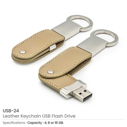Leather Key Chain USB Flash