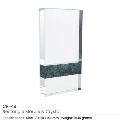 Rectangle Marble and Crystal Awards with Gift Box
