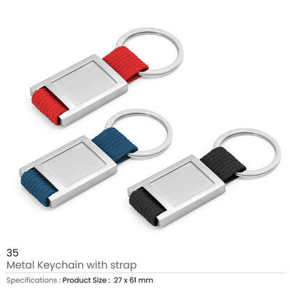Metal Keychain with Strap