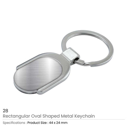 Rectangular Oval Shaped Key Chains