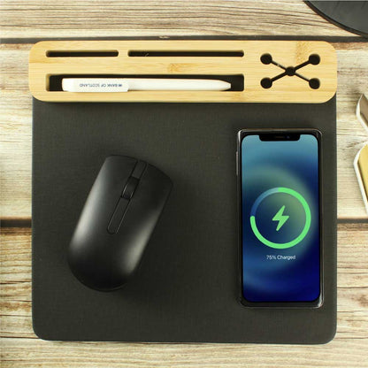 Multi-Function Mousepad, 15W Fast Wireless Charger & LED Logo