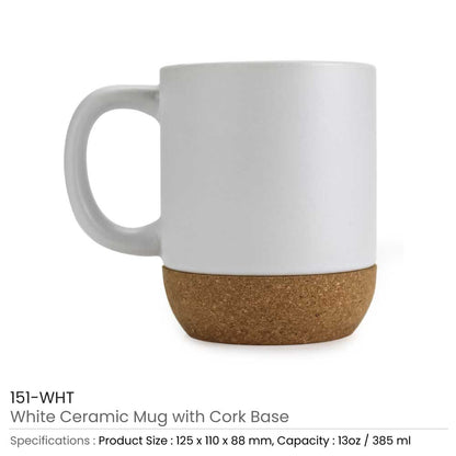 Ceramic Mugs with Cork Base and Lid