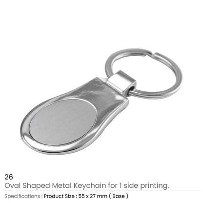 Oval Shaped Metal Keychains