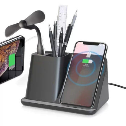 Desktop Pen Holder with 5W Wireless Charger