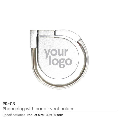 Phone Ring with Car Air Vent Holder