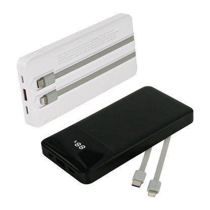 10,000 mAh Powerbank with LED Screen & Built-in Type-C Cable